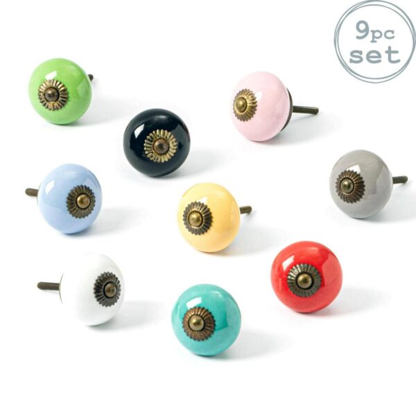 9x Round Ceramic Cab d501bc7764bc3bef892a3dce9780e942
