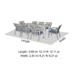 ATLeisure Catalina 9 Piece Dining Set with Faux Wood Finish - Image 2