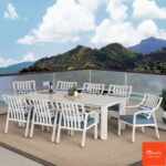 ATLeisure Catalina 9 Piece Dining Set with Faux Wood Finish