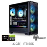 AWD-IT Phantom 5, AMD Ryzen 5, 32GB RAM, 1TB SSD, NVIDIA GeForce RTX 5080, Gaming Desktop PC