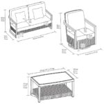 Agio Luna 4 Piece Deep Seating Swivel Patio Set + Cover - Image 2
