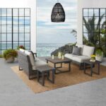 Agio Maricopa 5 Piece Woven Sectional Modular Patio Set + Cover - Image 5