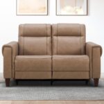 Aiden and Ivy Spencer Brown Leather Power Reclining 2 Seater Sofa
