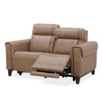 Aiden and Ivy Spencer Brown Leather Power Reclining 2 Seater Sofa - Image 3