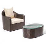 Akula Living 2 Piece Aegean Paros Armchair + Coffee Table Set - Image 2