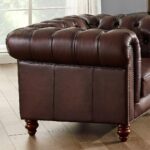 Allington 3 Seater Brown Leather Chesterfield Sofa - Image 4