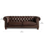 Allington 3 Seater Brown Leather Chesterfield Sofa - Image 2