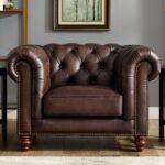 Allington Brown Leather Chesterfield Armchair