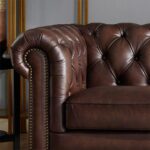 Allington Brown Leather Chesterfield Armchair - Image 4