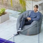 Ambient Lounge Butterfly Lounger Chair Outdoor Bean Bag in Dark Grey - Image 3