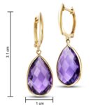 Amethyst Earrings, 14ct Yellow Gold - Image 3