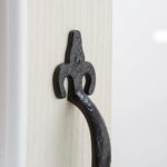 Antique Fleur De Lis Door Handle Cast Iron Antique Cupboard Pull H205mm Black - Image 6
