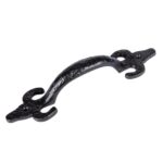 Antique Fleur De Lis Door Handle Cast Iron Antique Cupboard Pull H205mm Black
