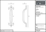 Antique Fleur De Lis Door Handle Cast Iron Antique Cupboard Pull H205mm Black - Image 4