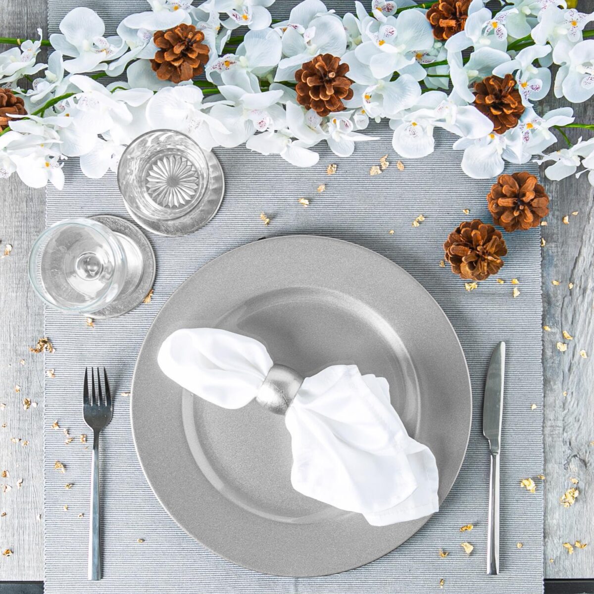 Argon Tableware 18 Piece Metallic Charger Plates Set - Image 10