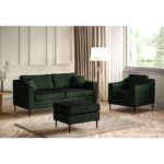 Aspen Green Velvet 3 Seater Sofa - Image 6