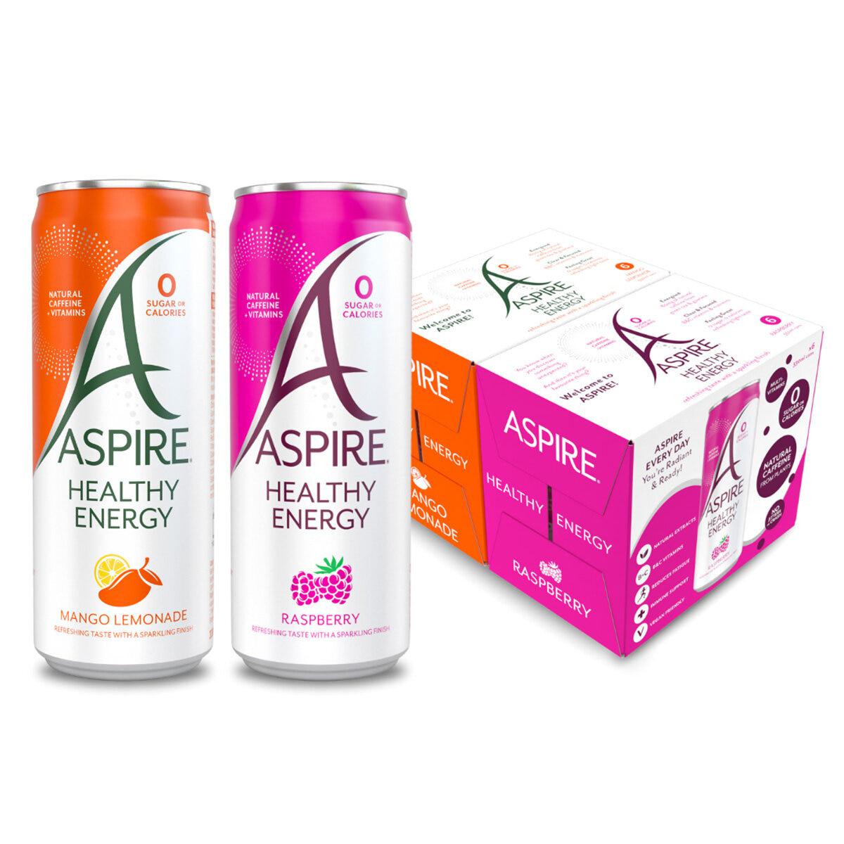 Aspire_Mango_Lemonad_b2bd260022710b573f2a4a1ac4a9a37e.jpg Aspire Mango Lemonade and Raspberry, 12 x 330ml - Image 1