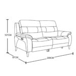 Ava Dark Grey Leather Power Reclining Large 2 Seater Sofa - Image 2