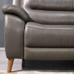 Ava Dark Grey Leather Power Reclining Large 2 Seater Sofa - Image 4