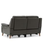 Ava Dark Grey Leather Power Reclining Large 2 Seater Sofa - Image 7
