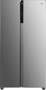 BEKO Frost Free ASL1532PX American-Style Fridge Freezer - Brushed Steel