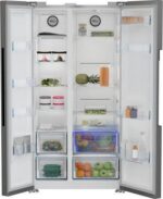 BEKO Pro HarvestFresh ASL1442VPS American-Style Fridge Freezer - Stainless Steel - Image 9