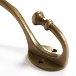 Ball End Hat and Coat Hook Cast Iron Antique Vintage Style W35mm x H135mm Brass - Image 2