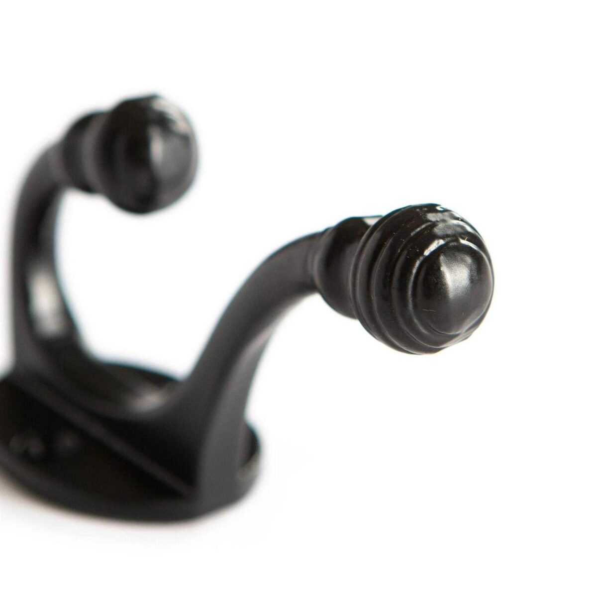 Ball End Hat and Coat Hook Cast Iron Antique Vintage Style W30mm x H95mm Black - Image 3