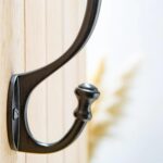 Ball End Hat and Coat Hook Cast Iron Antique Vintage Style W35mm x H135mm Brass - Image 6