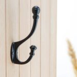 Ball End Hat and Coat Hook Cast Iron Antique Vintage Style W35mm x H135mm Brass - Image 5