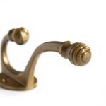 Ball End Hat and Coat Hook Cast Iron Antique Vintage Style W35mm x H135mm Brass - Image 3