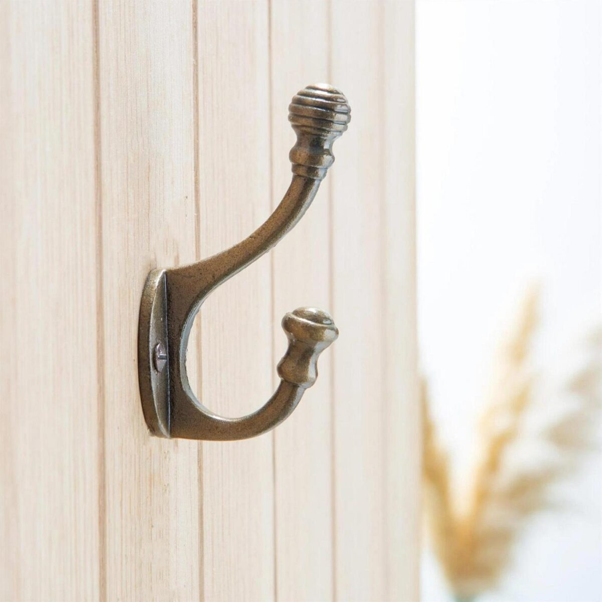 Ball End Hat and Coat Hook Cast Iron Antique Vintage Style W30mm x H95mm Black - Image 5