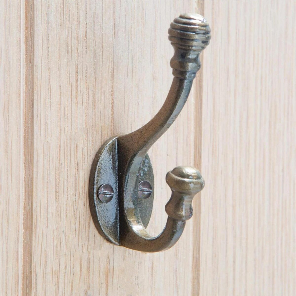 Ball End Hat and Coat Hook Cast Iron Antique Vintage Style W30mm x H95mm Black - Image 6