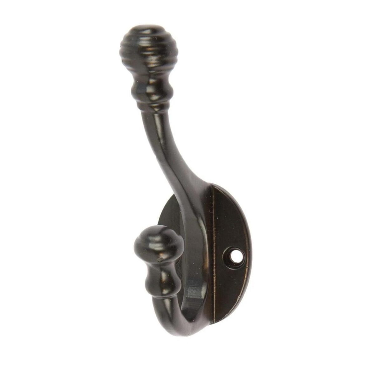 Ball End Hat and Coat Hook Cast Iron Antique Vintage Style W30mm x H95mm Black - Image 1
