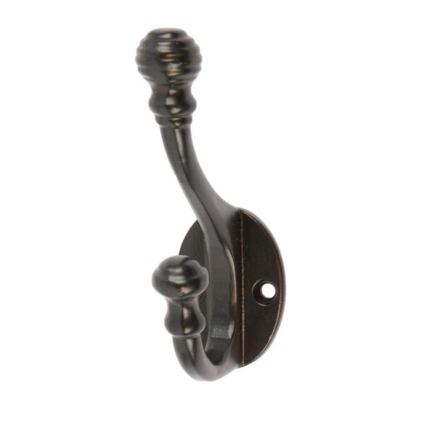 Ball End Hat and Coat Hook Cast Iron Antique Vintage Style W30mm x H95mm Black