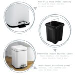 Bathroom Pedal Rubbish Waste Bin (3L) and Toilet Brush Holder Set, Chrome Steel - Image 2