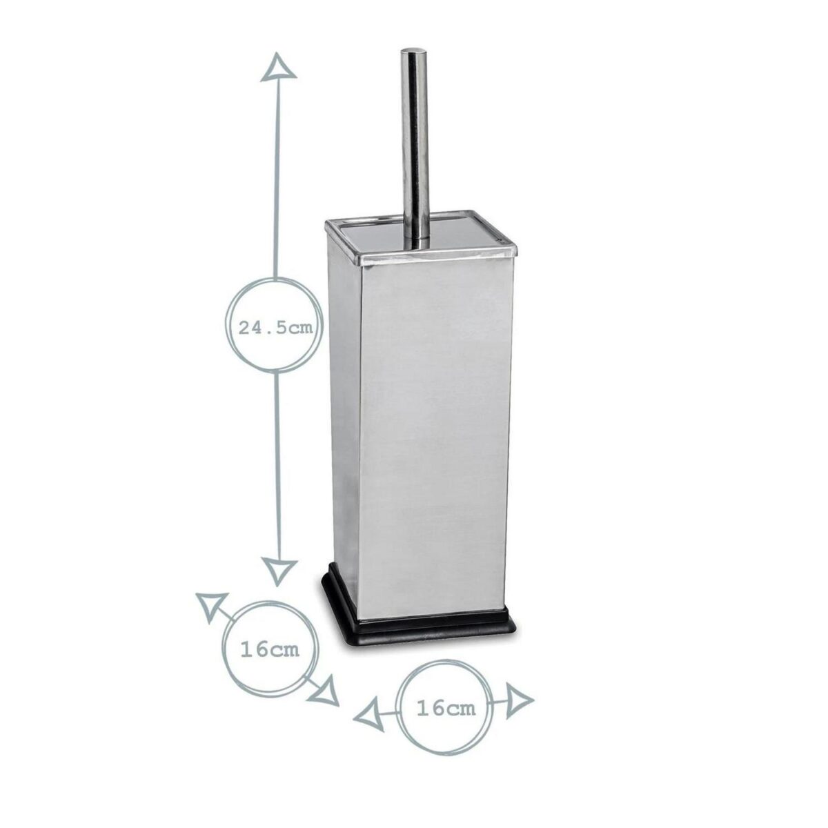 Bathroom Pedal Rubbish Waste Bin (3L) and Toilet Brush Holder Set, Chrome Steel - Image 5