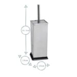 Bathroom Pedal Rubbish Waste Bin (3L) and Toilet Brush Holder Set, Chrome Steel - Image 5