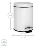 Bathroom Rubbish Bin with Inner Bucket and Pedal, 3 Litre - Red Finish - Image 3