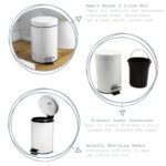Bathroom Rubbish Bin with Inner Bucket and Pedal, 3 Litre - Red Finish - Image 2