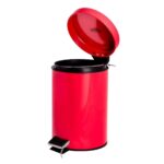 Bathroom Rubbish Bin with Inner Bucket and Pedal, 3 Litre - Red Finish - Image 4