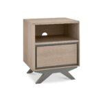 Bentley Designs Brunel Scandi Oak and Dark Grey One Drawer Nightstand, 2 Pack - Image 4