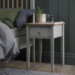 Bentley Designs Whitby Scandi Oak and Grey One Drawer Nightstand, 2 Pack