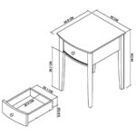 Bentley Designs Whitby Scandi Oak and Grey One Drawer Nightstand, 2 Pack - Image 2