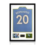 Bernardo Silva MCFC 24/25 Signed Framed Shirt, including 2 Photos