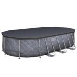 Bestway 20ft x 12ft Platinum Series Power Steel Oval Frame Pool with Sand Filter Pump and Solar Powered Pool Pad - Image 3