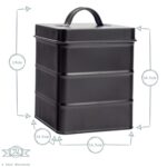 Biscuit Tin Storage Cookie Jar Barrel Canister Kitchen Vintage Metal Black - Image 3