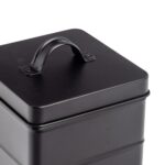 Biscuit Tin Storage Cookie Jar Barrel Canister Kitchen Vintage Metal Black - Image 5