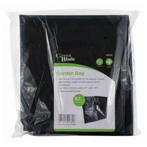Black 82L Garden Waste Bag Large Refuse Rubbish Sacks for Grass, Leaves