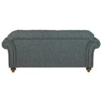 Bordeaux Button Back Blue Fabric 2 Seater Sofa - Image 5